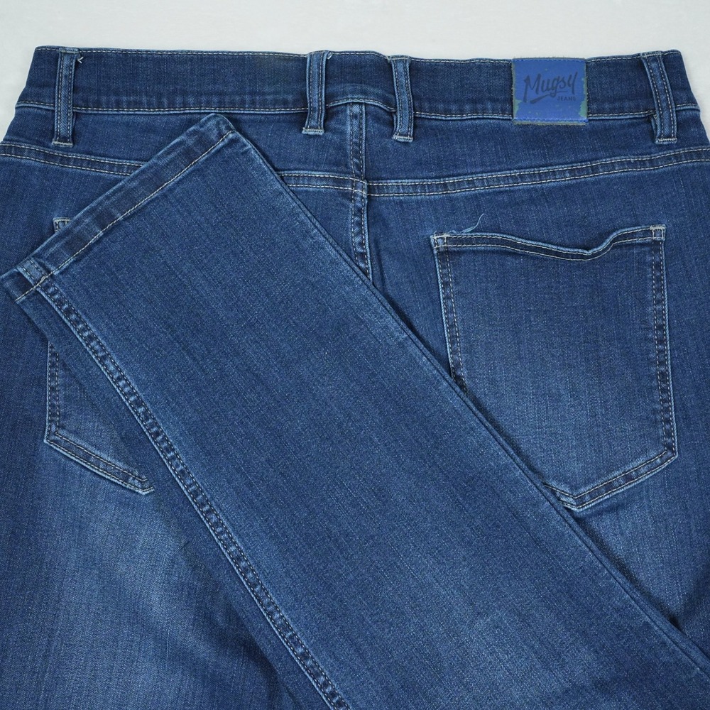 Mugsy Jeans Kinzies Mens 36x30 Medium Blue Straight Leg Stretch Denim FLX4NK2